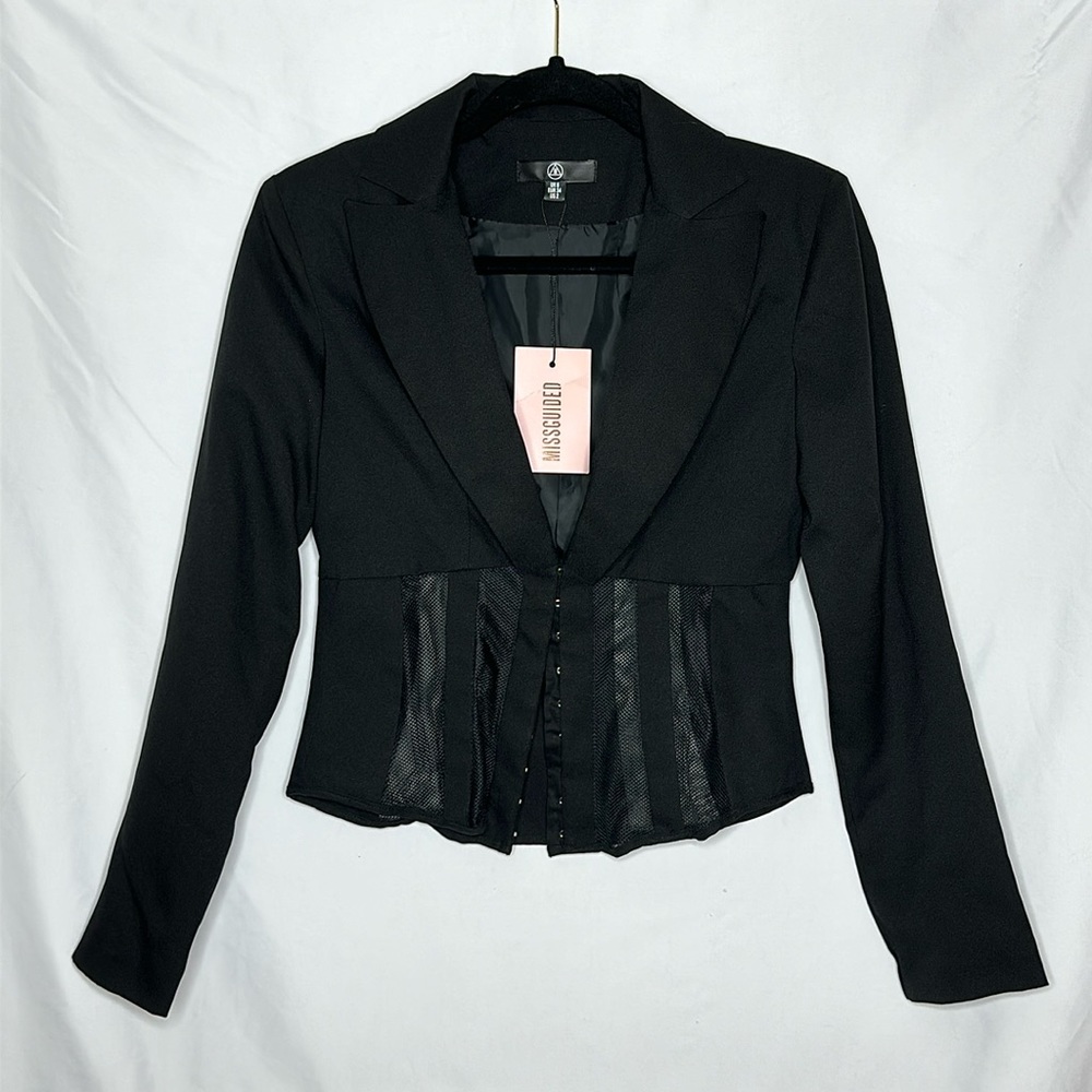 NWT Missguided Fishnet Panelled Blazer